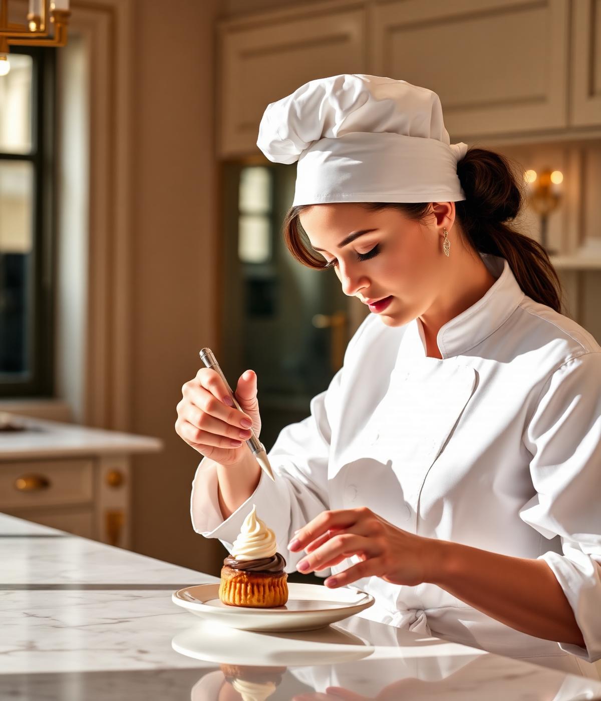 Chef pâtissier au travail